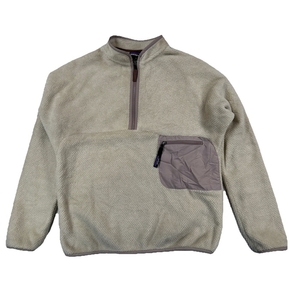 Patagonia Women's Medium Re-Tool Half Zip Pullover Fleece Jacket Natural X-Dye